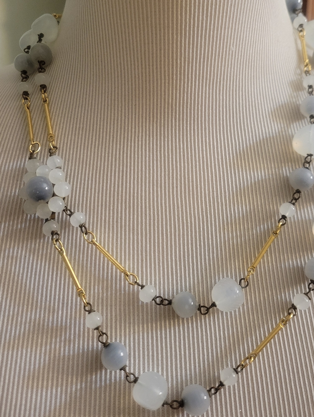 Vintage Double Strand Glass Beaded Necklace - Picture 7 of 7